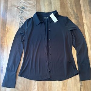 L Abercrombie and fitch button down black shirt